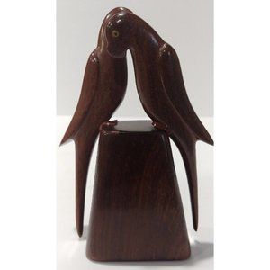 Brazilian Ironwood Lovebird Statue Solid - Hand Carved
